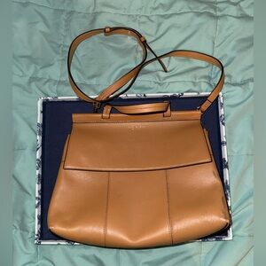 Tory Burch Saddle Tan Leather Shoulder Bag